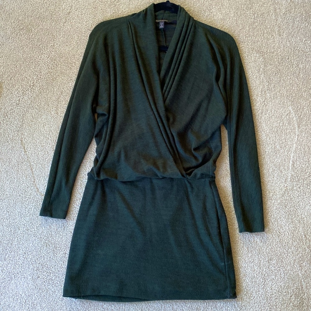 Banana Republic mini sweater dress in a lovely, dark green color
